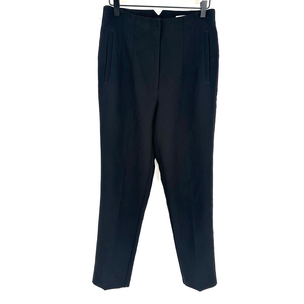 Rachel Zoe Black High Waisted Straight Leg Trouser Pants Office Workwear 8